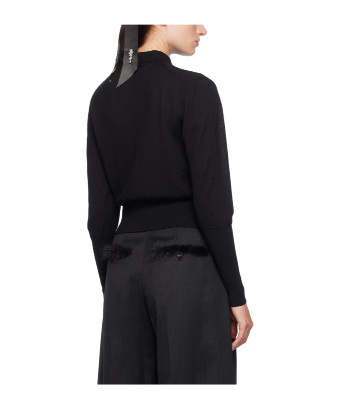 SIMONE ROCHA LAPEL BUTTON-DOWN SWEATER