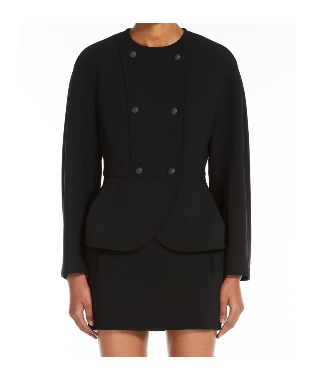 Max Mara Stretch Fabric Slim-fitting Jacket In Black