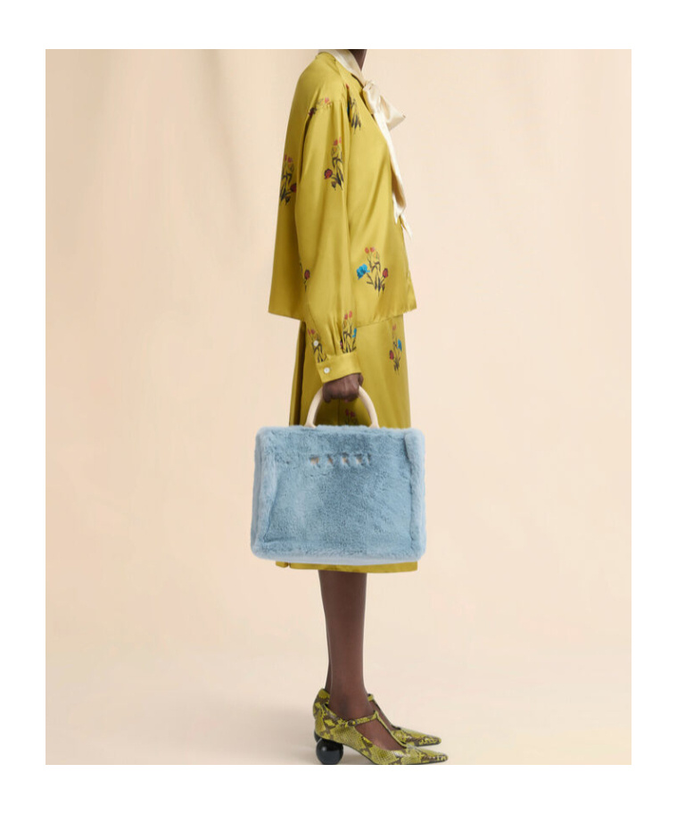 Marni Women Small Basket Tote Bag In Blue