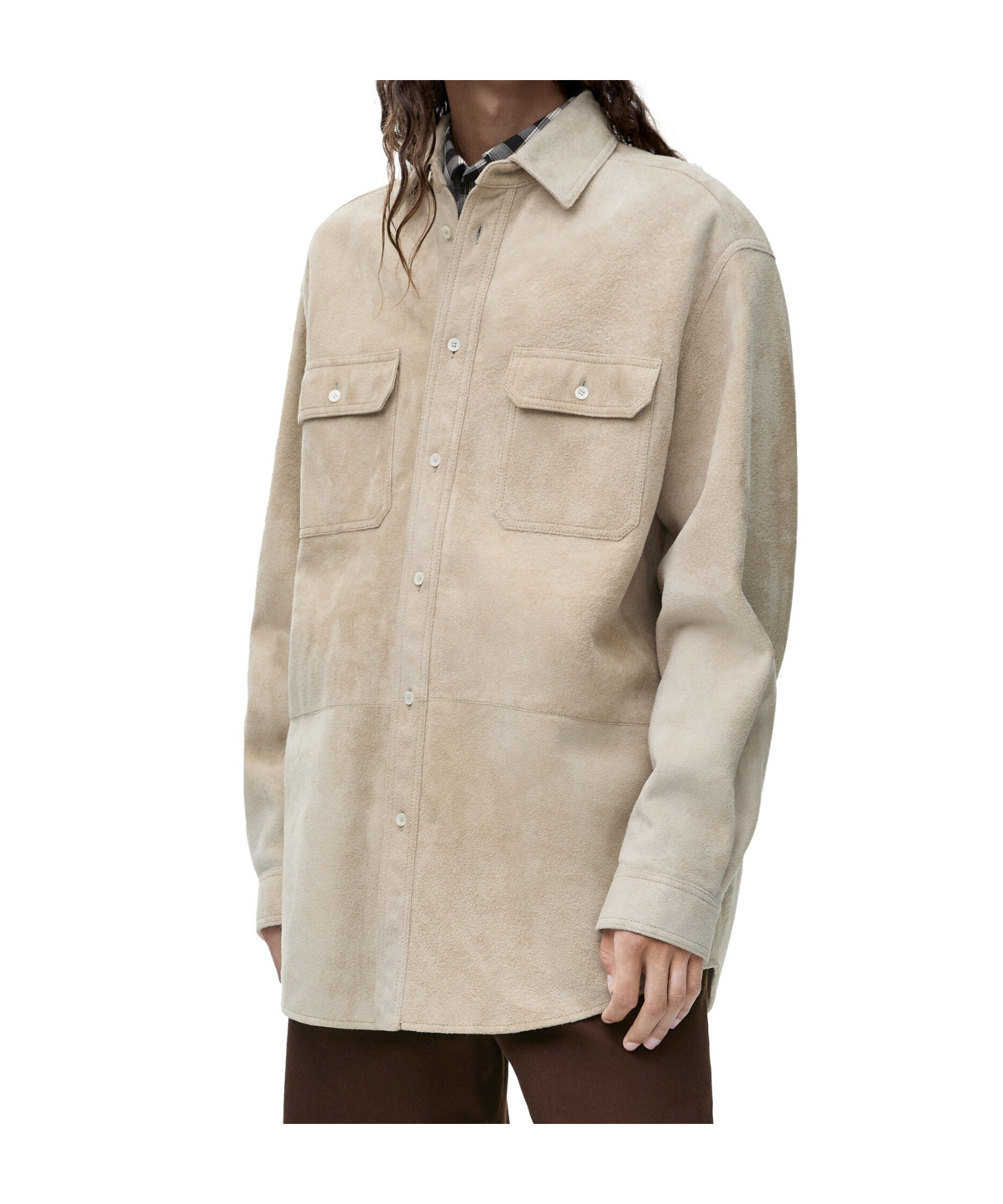 Loewe Long-sleeved Shirt Coat In White
