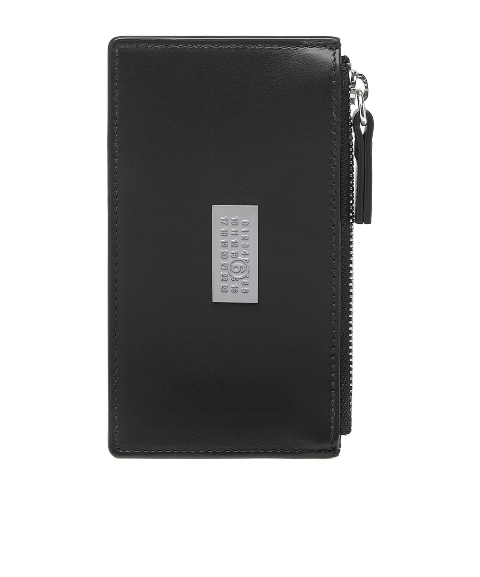 Mm6 Maison Margiela Numbers-motif Leather Wallet In Black