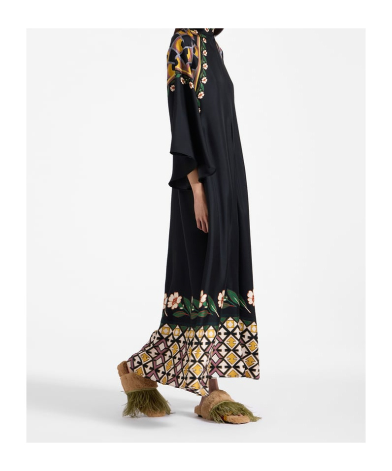 La Doublej Magnifico Silk Dress In Green