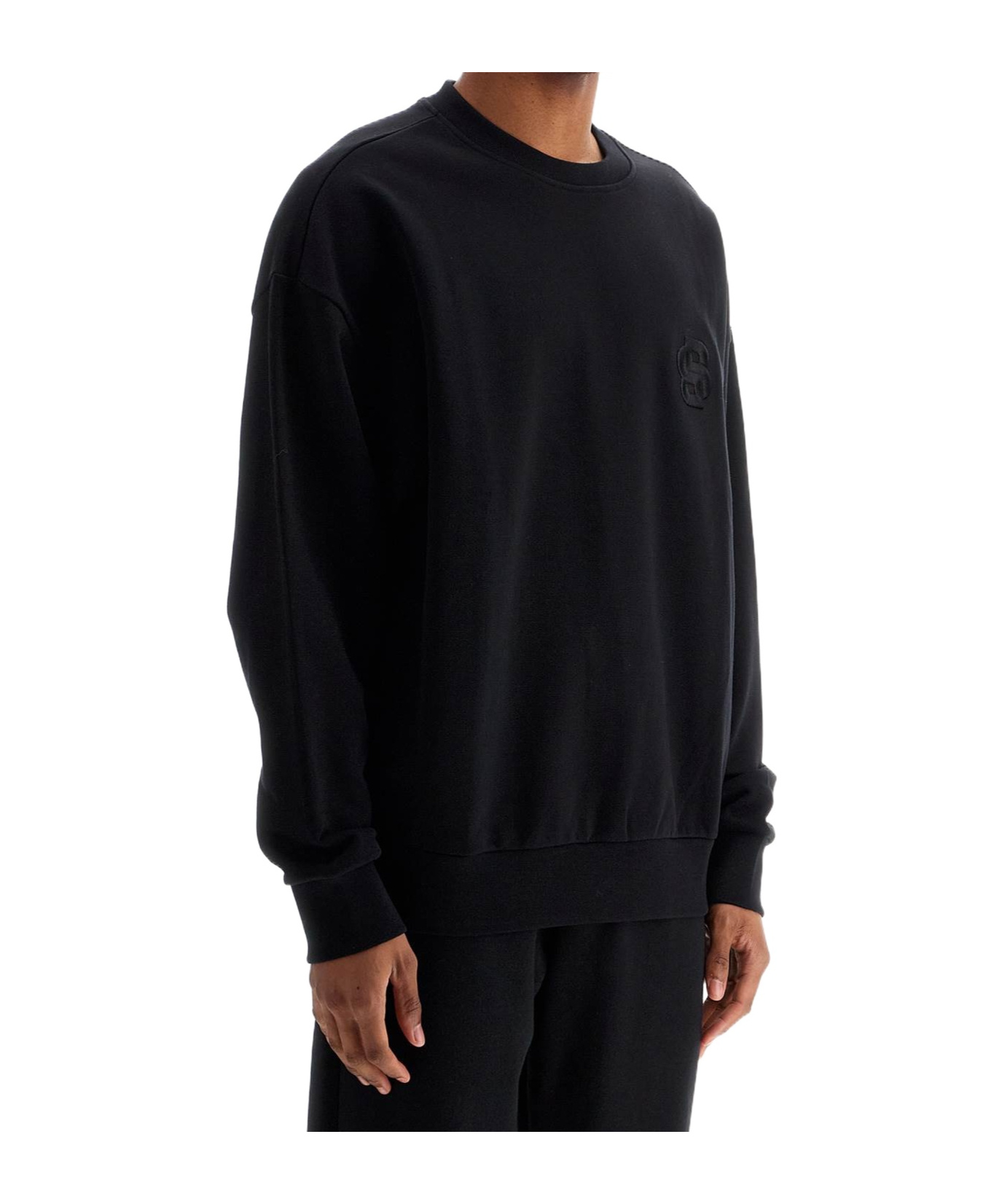 Shop Hugo Boss Embroidered Sweatshirt In Black