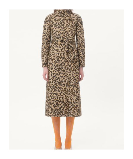 Valentino Leopard Print Belted Coat In Brown