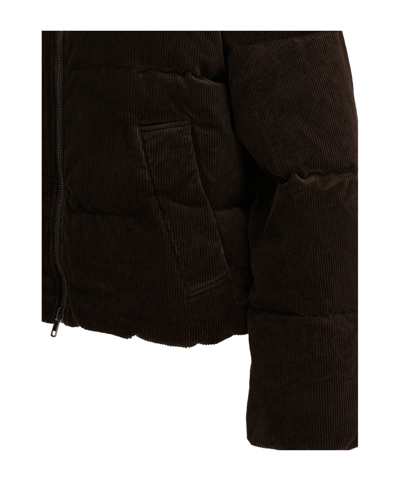 Polo Ralph Lauren Logo Embroidered Padded Corduroy Jacket In Brown