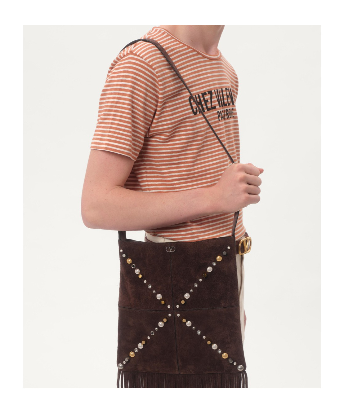 Valentino Item O-neck Short-sleeved T-shirt In Nude