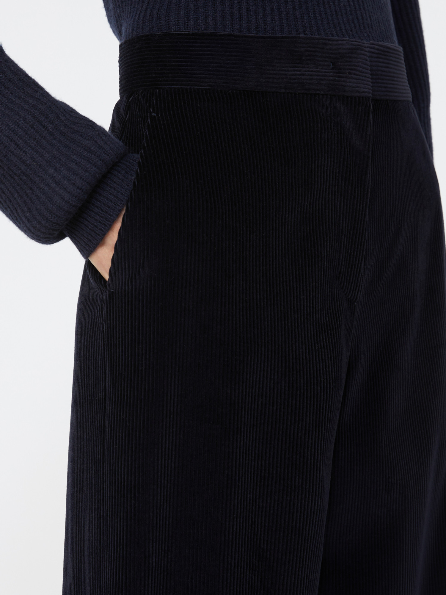 Max Mara Flared Velvet Trousers In Black