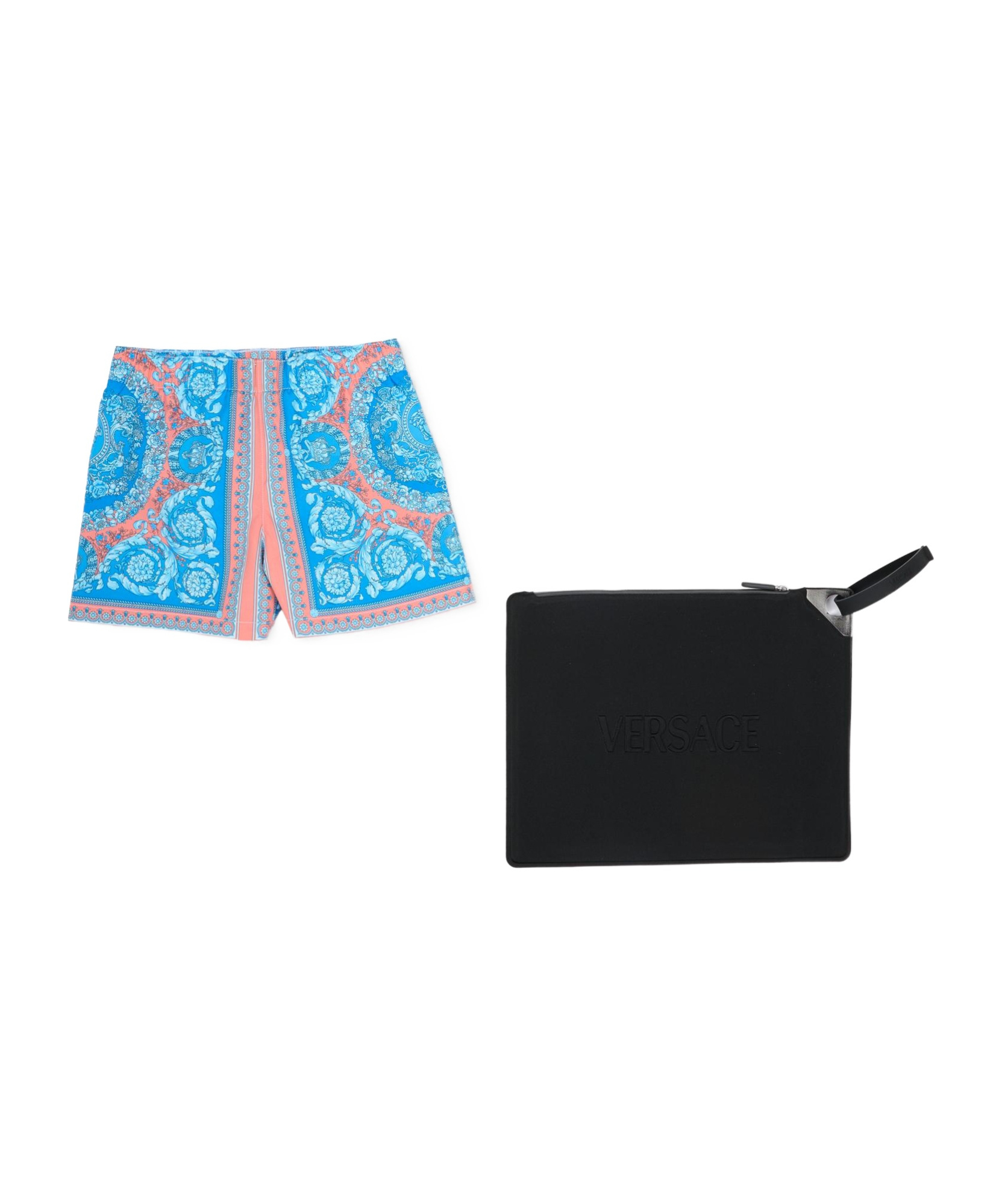 Versace All-over Graphic Print Swim Shorts In Blue