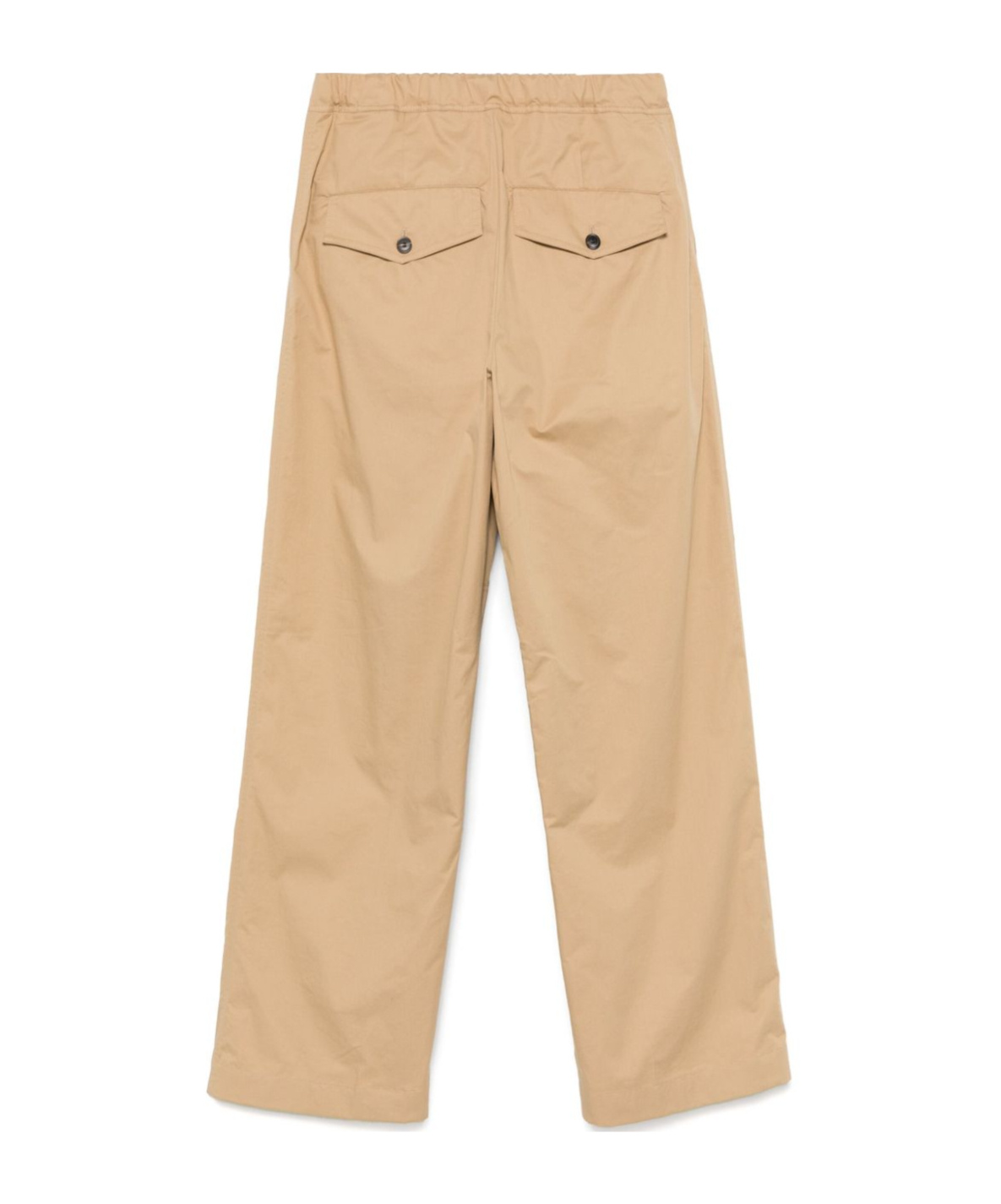 Dries Van Noten Cotton Trousers With Elastic Waistband And Pockets In Nude