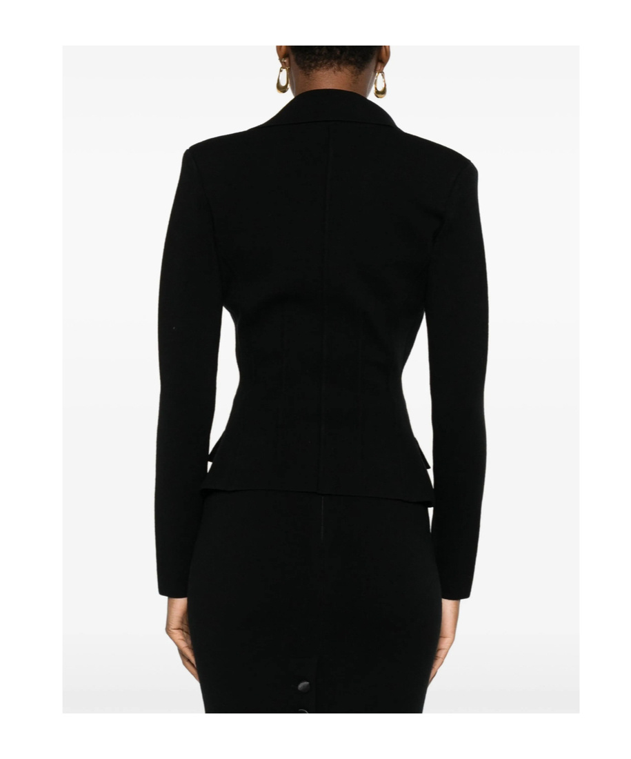 Elisabetta Franchi Button-fastening Fitted Jacket In Black