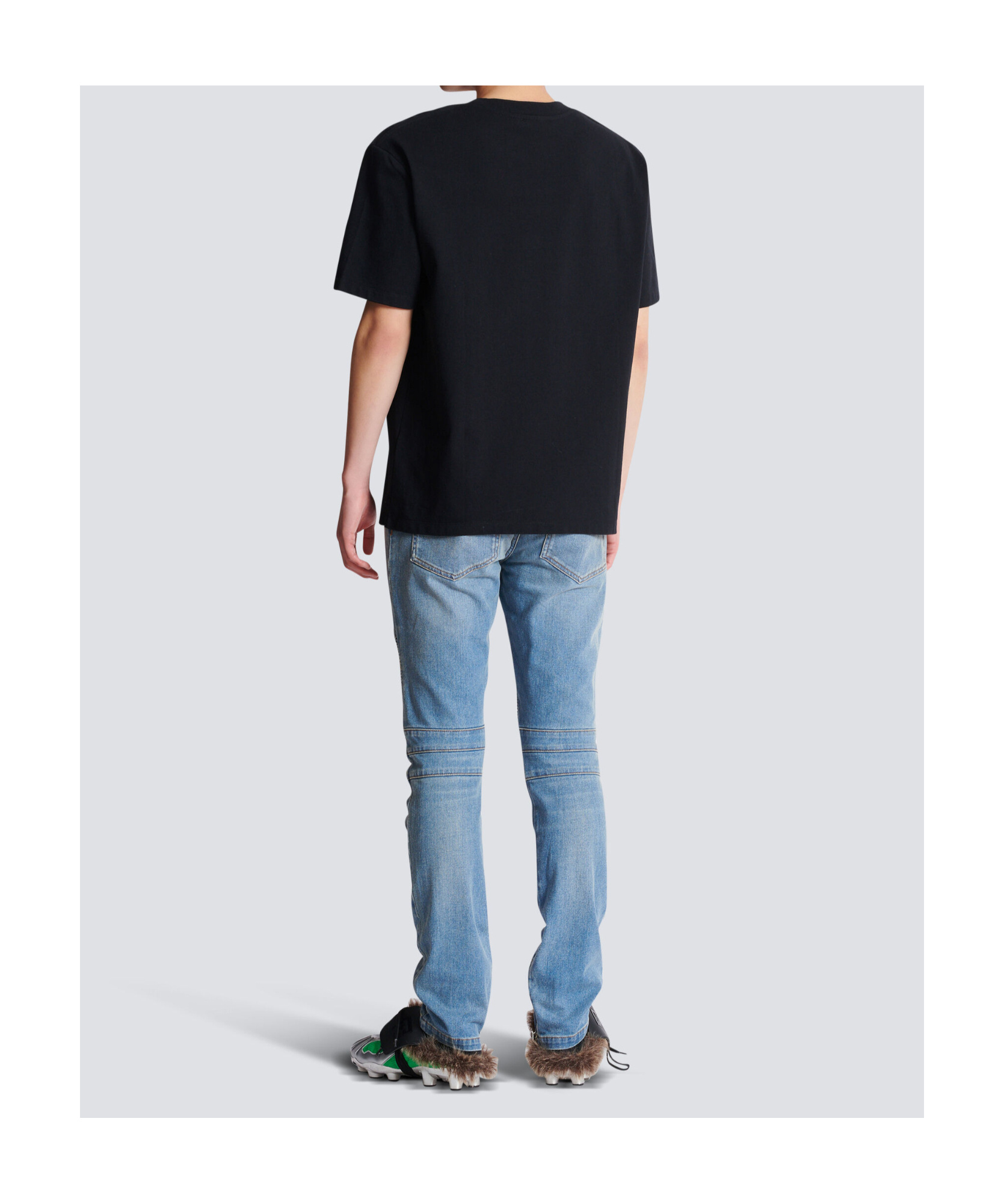 Shop Balmain Lettre Flocked T-shirt