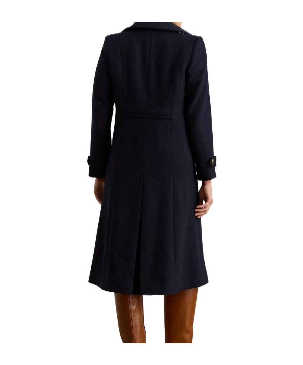 Ralph Lauren Navy Blue Double-breasted Coat In Multi
