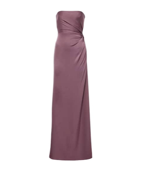 Alex Perry Strapless Satin Crepe Gown In Purple