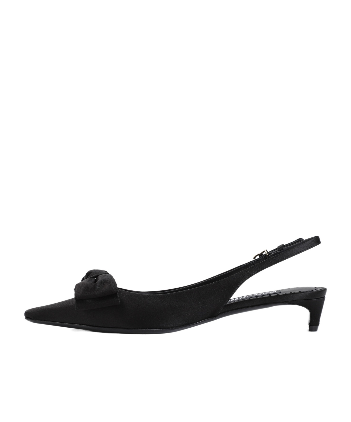 Dolce & Gabbana Satin Slingback Pumps In Black