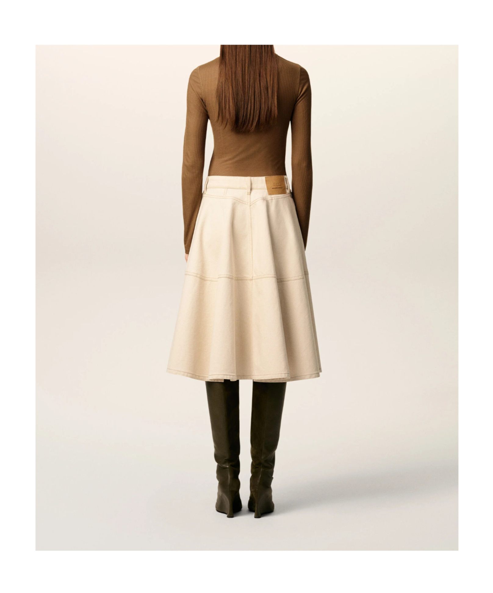 Ami Alexandre Mattiussi Low-waist Skirt In Neutral