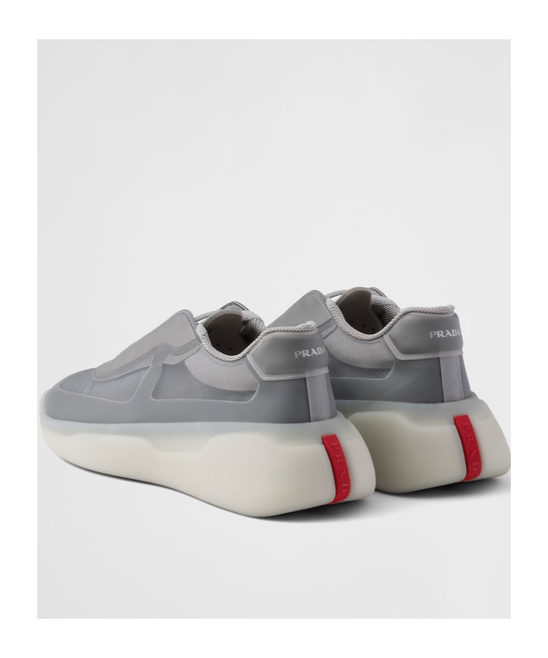 Shop Prada America's Cup Re-nylon And Bike Fabric Sneakers In Grey