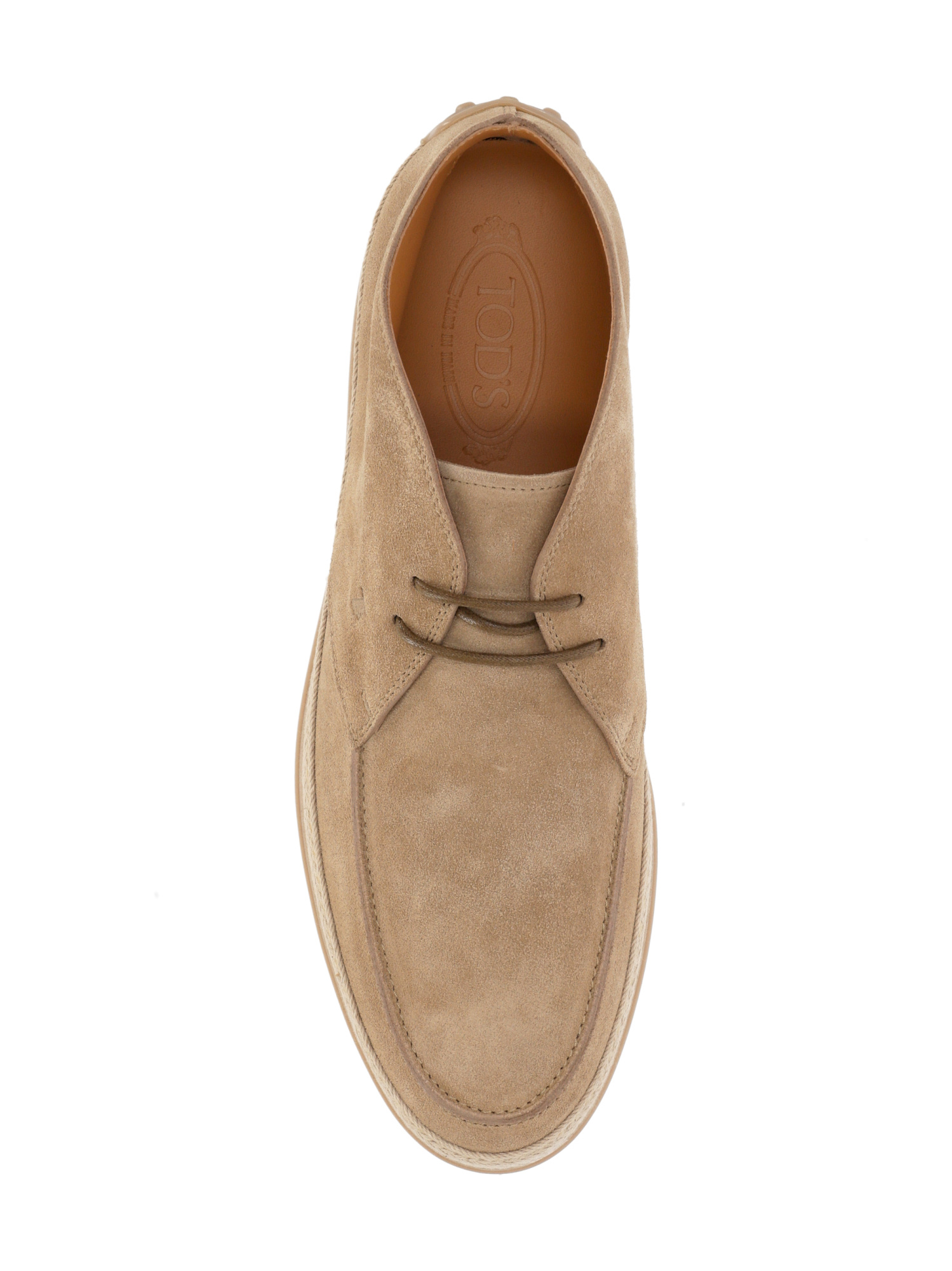 Tod's Lace-up Ankle Flat Boots With Espadrille Sole In Brown