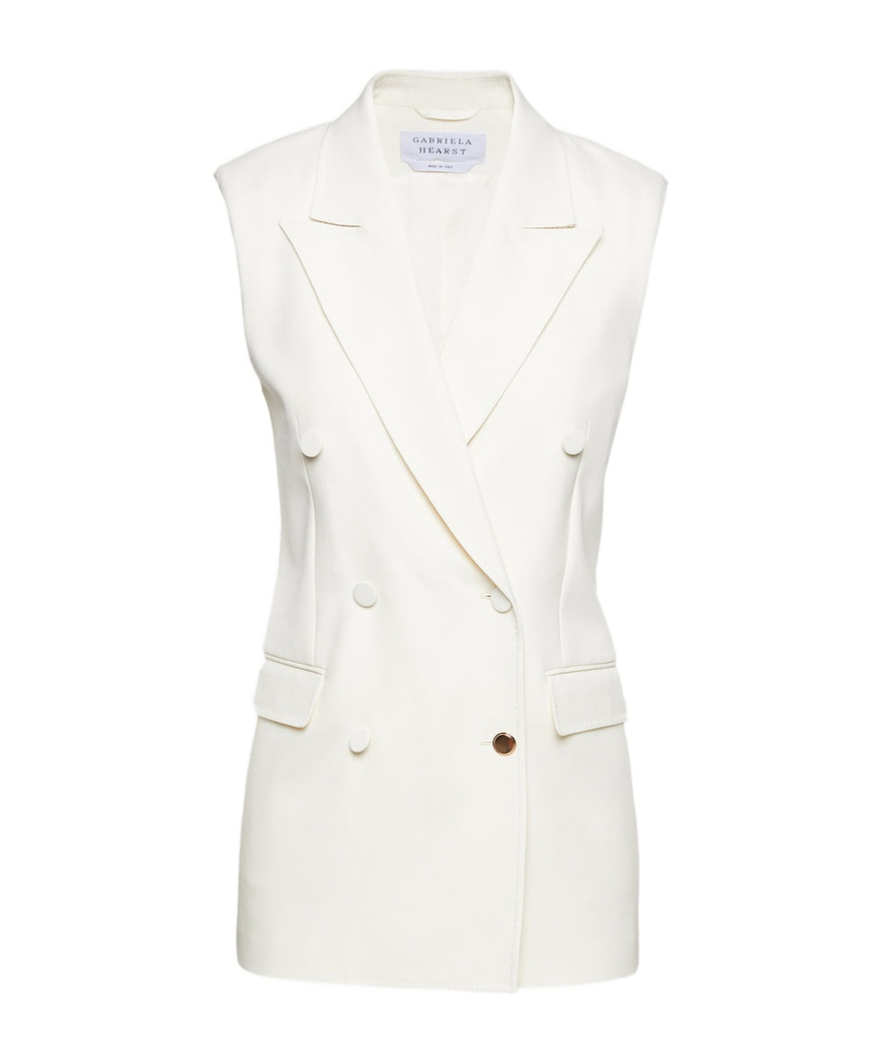 Gabriela Hearst Double-breasted Vest In White