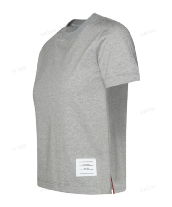 Thom Browne Classic Loopback Pique T-shirt In Gray