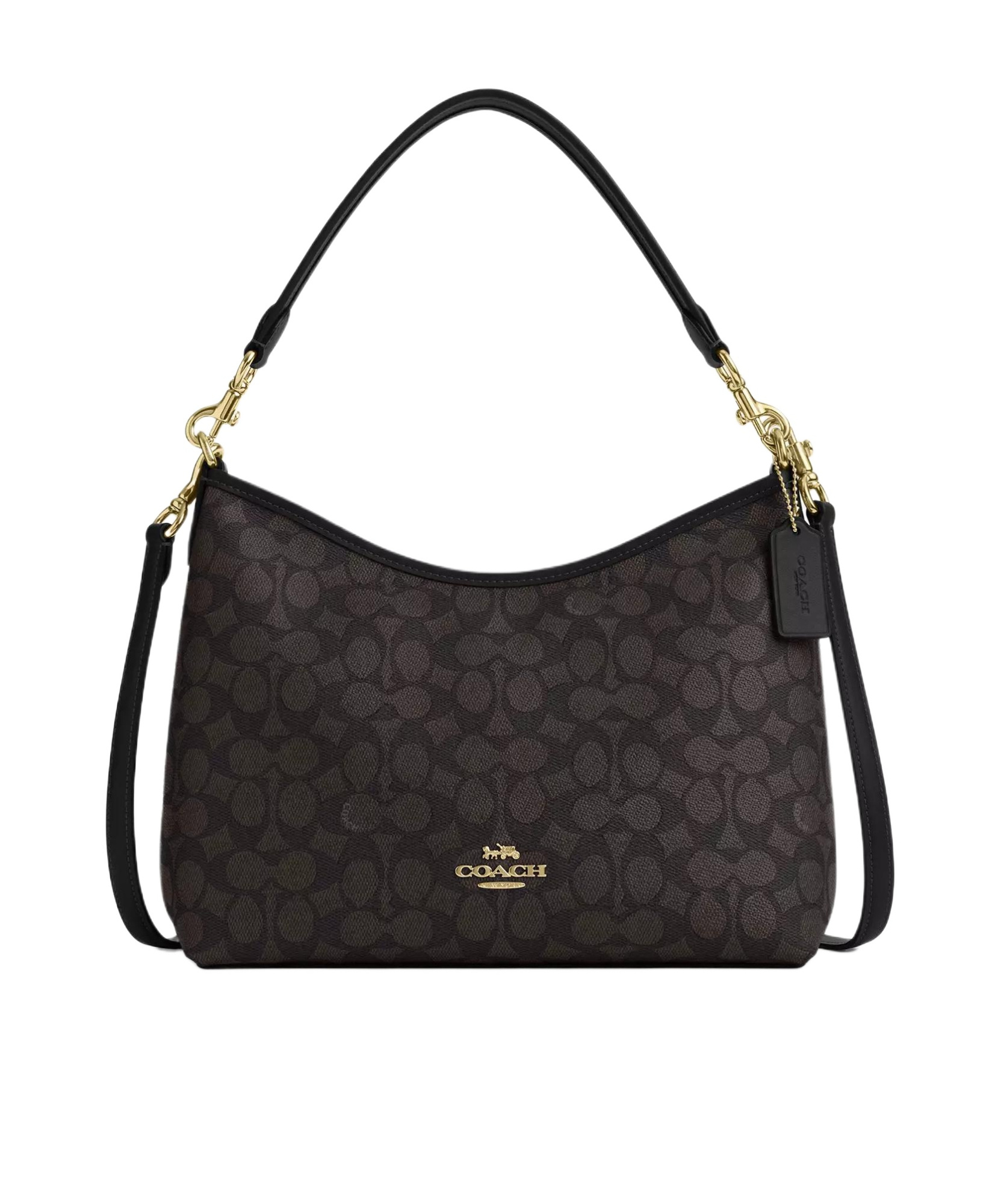 Coach Laurel Shoulder Bag In Signature Canvas In Black