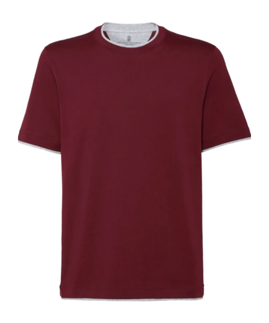 Brunello Cucinelli T-shirt With Faux-layering In Red