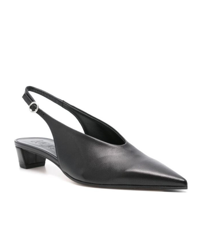 Aeyde Pointed Low-heeled Sandals In Black
