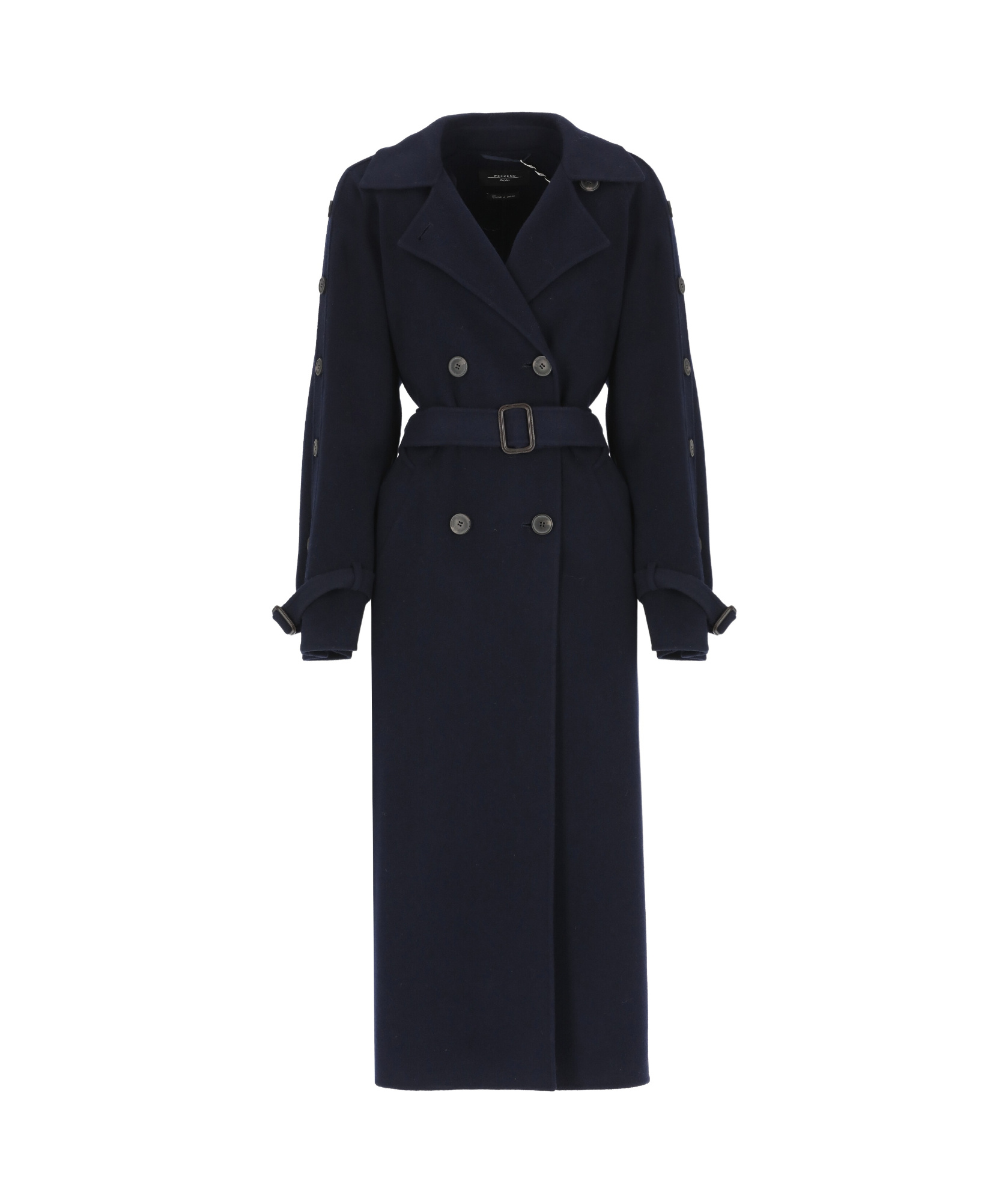 Weekend Max Mara Double Breasted Trench Coat In Black