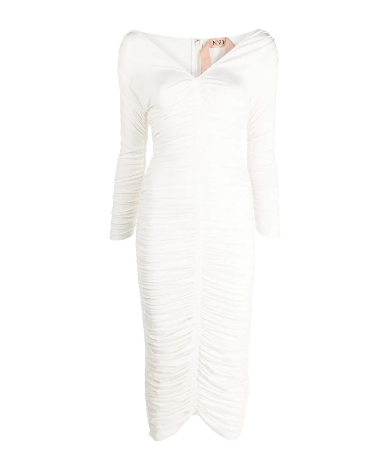 N°21 Ruched-bodice Midi Dress