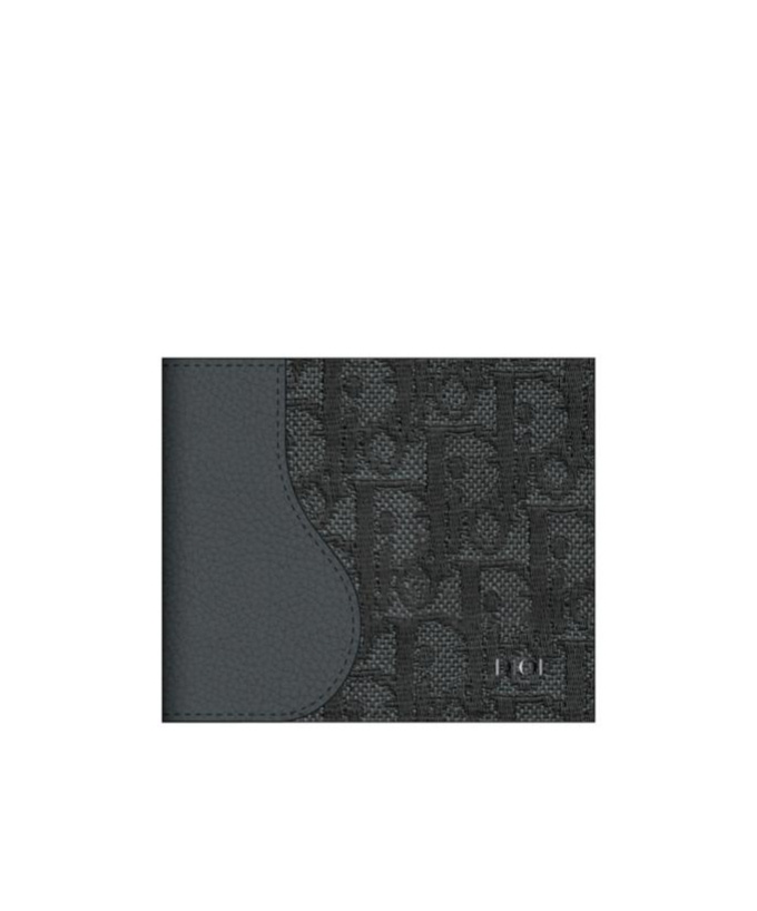 Dior Logo Wallet In Gray