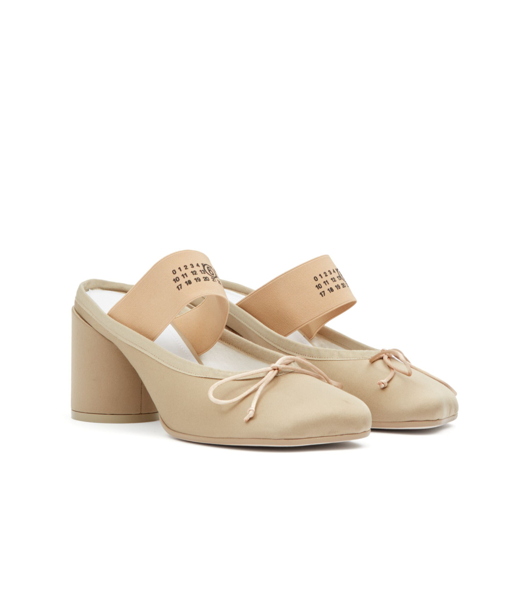Mm6 Maison Margiela Mm6 By Maison Margiela 70mm Logo-elastic Ballet Mules In Nude
