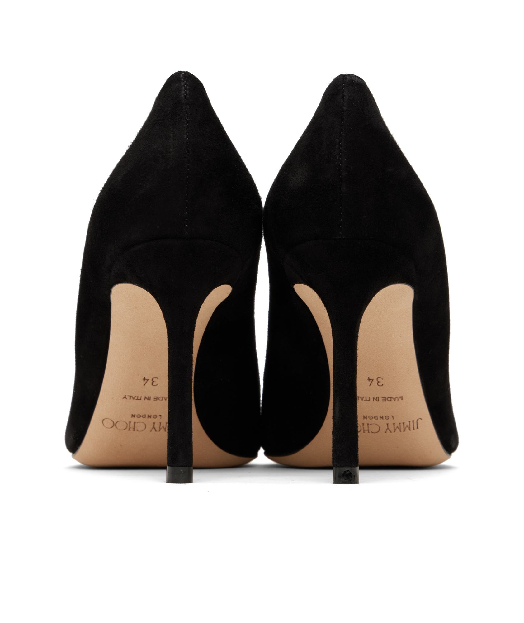 Jimmy Choo Logo Pointed High Heels In Black