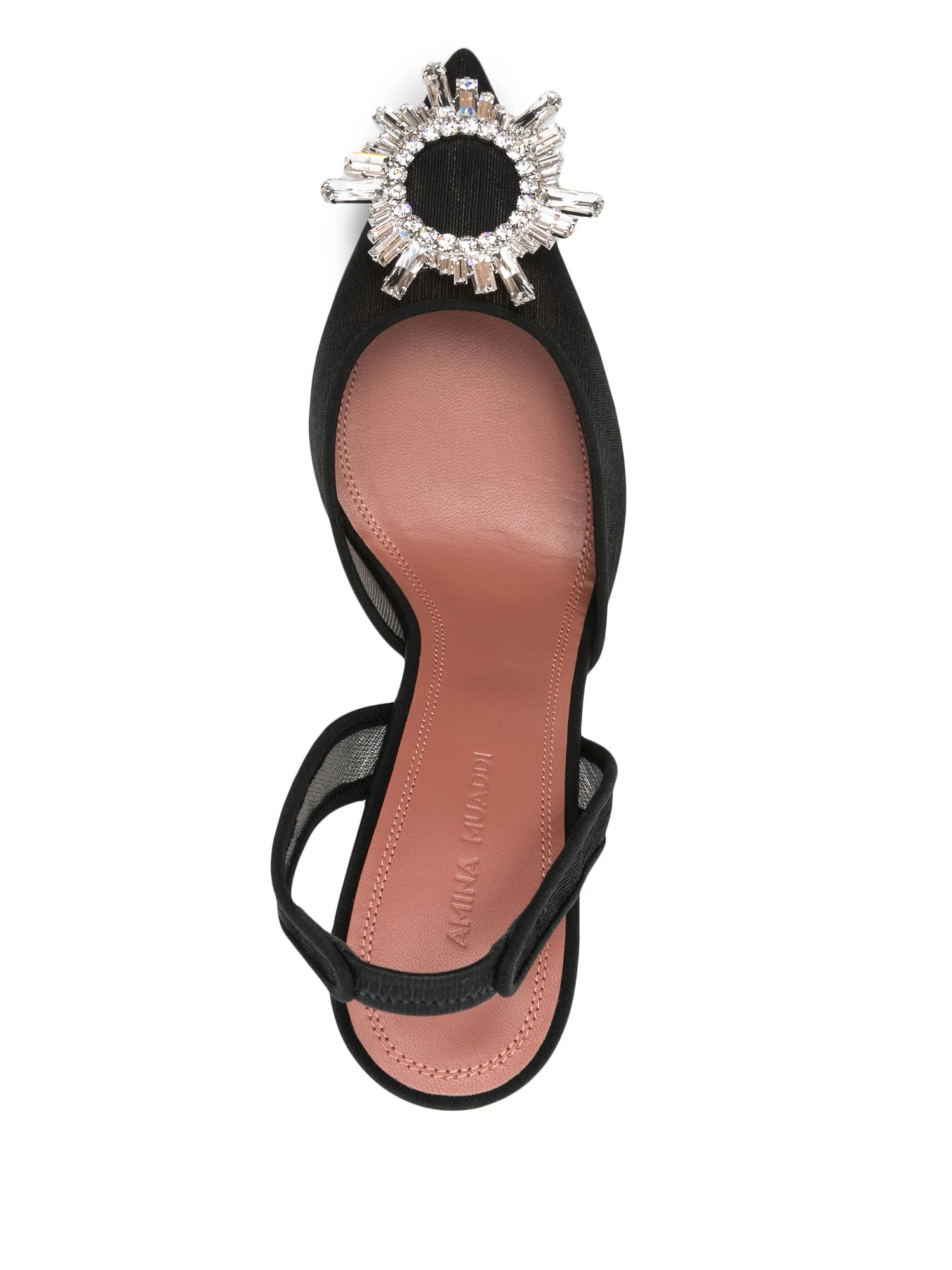 Amina Muaddi Scarpe Con Tacco Begum In Rete Nera  Donna In Black