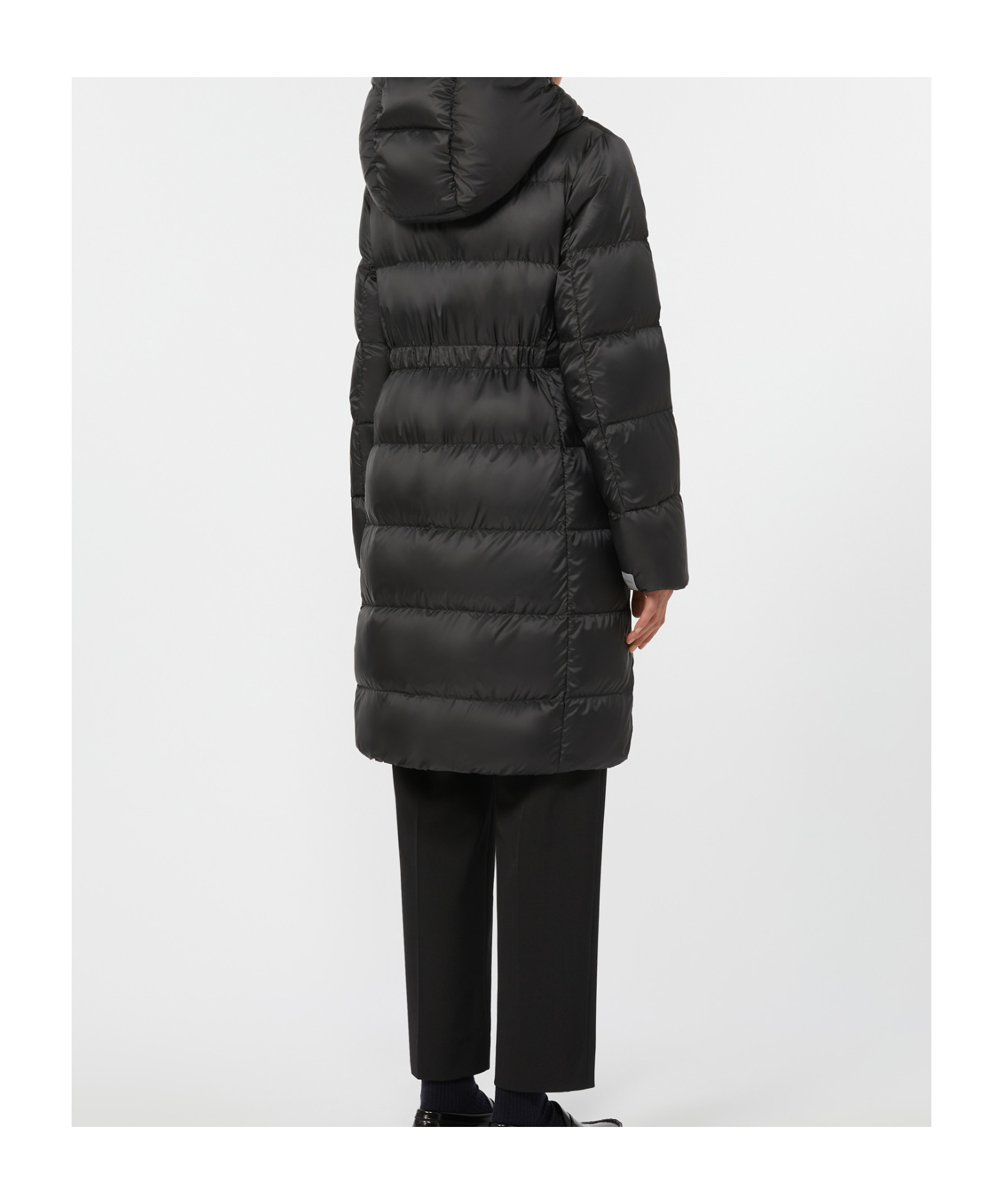 Max Mara Midi Down Jacket In Water-repellent Technical Fabric In Black
