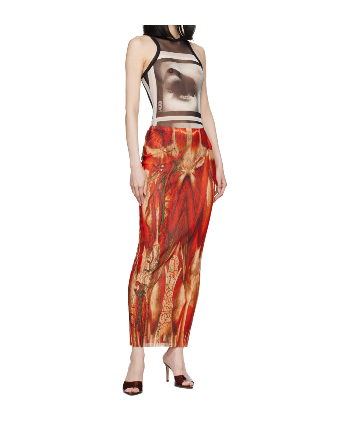 Jean Paul Gaultier Écorche Skirt In Multi