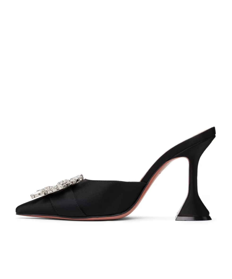 Amina Muaddi Rosie 95mm Crystal-embellished Pumps In Black