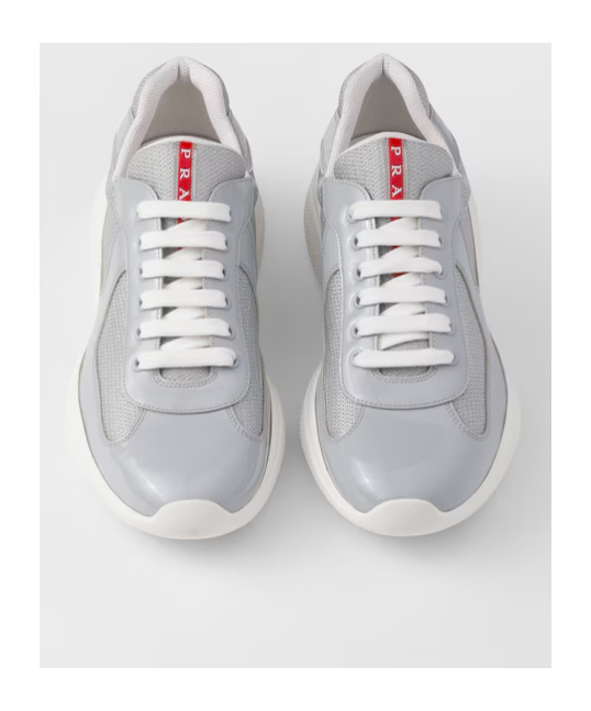 Prada America's Cup Panelled Sneakers In Gray