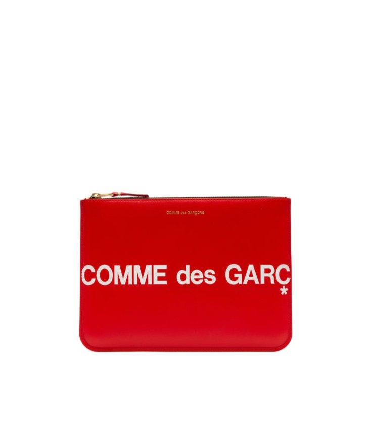 Comme Des Garçons Logo Wallet In Gray