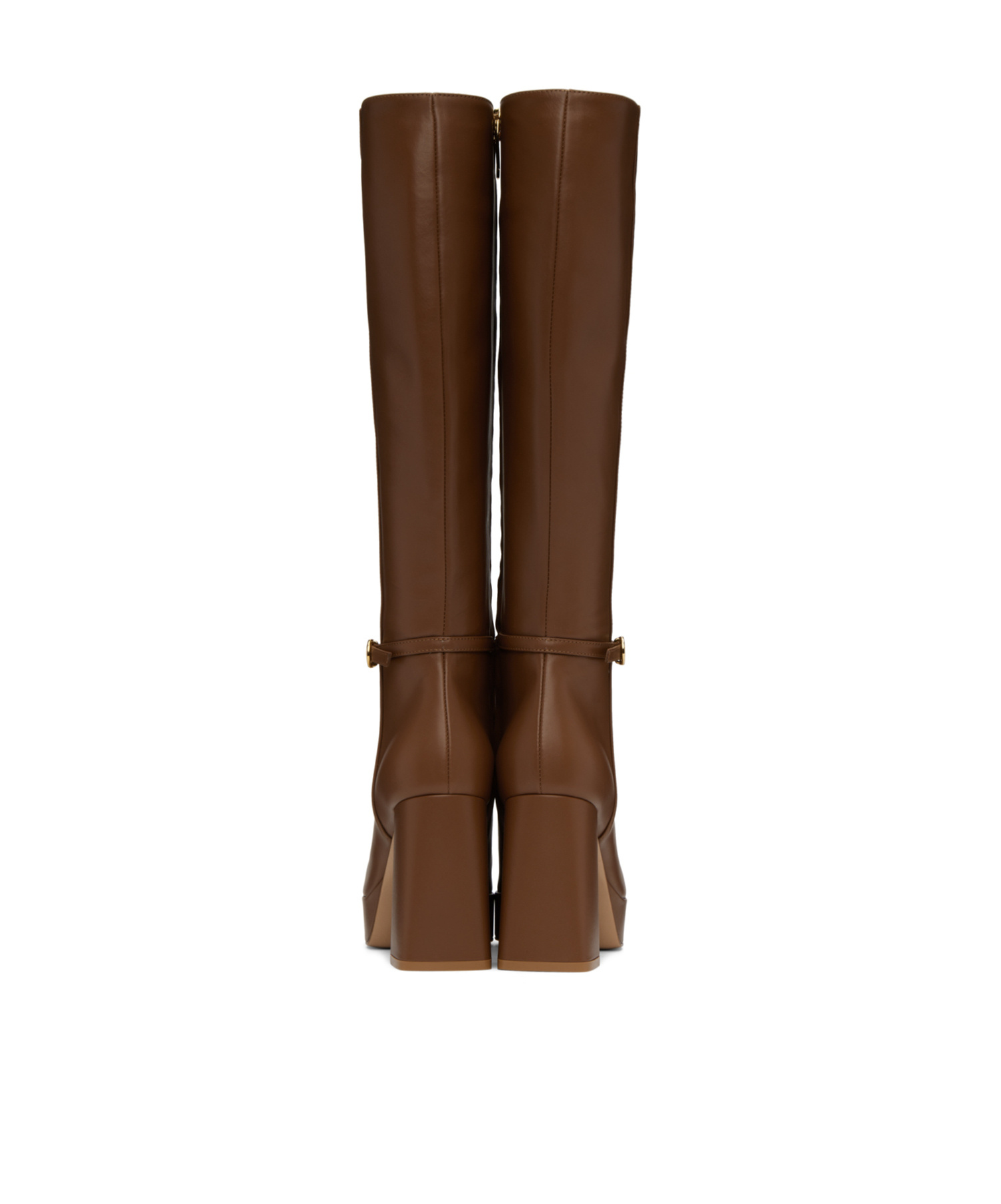 Shop Gianvito Rossi Thick Sole And Thick Heel Boots In Brown
