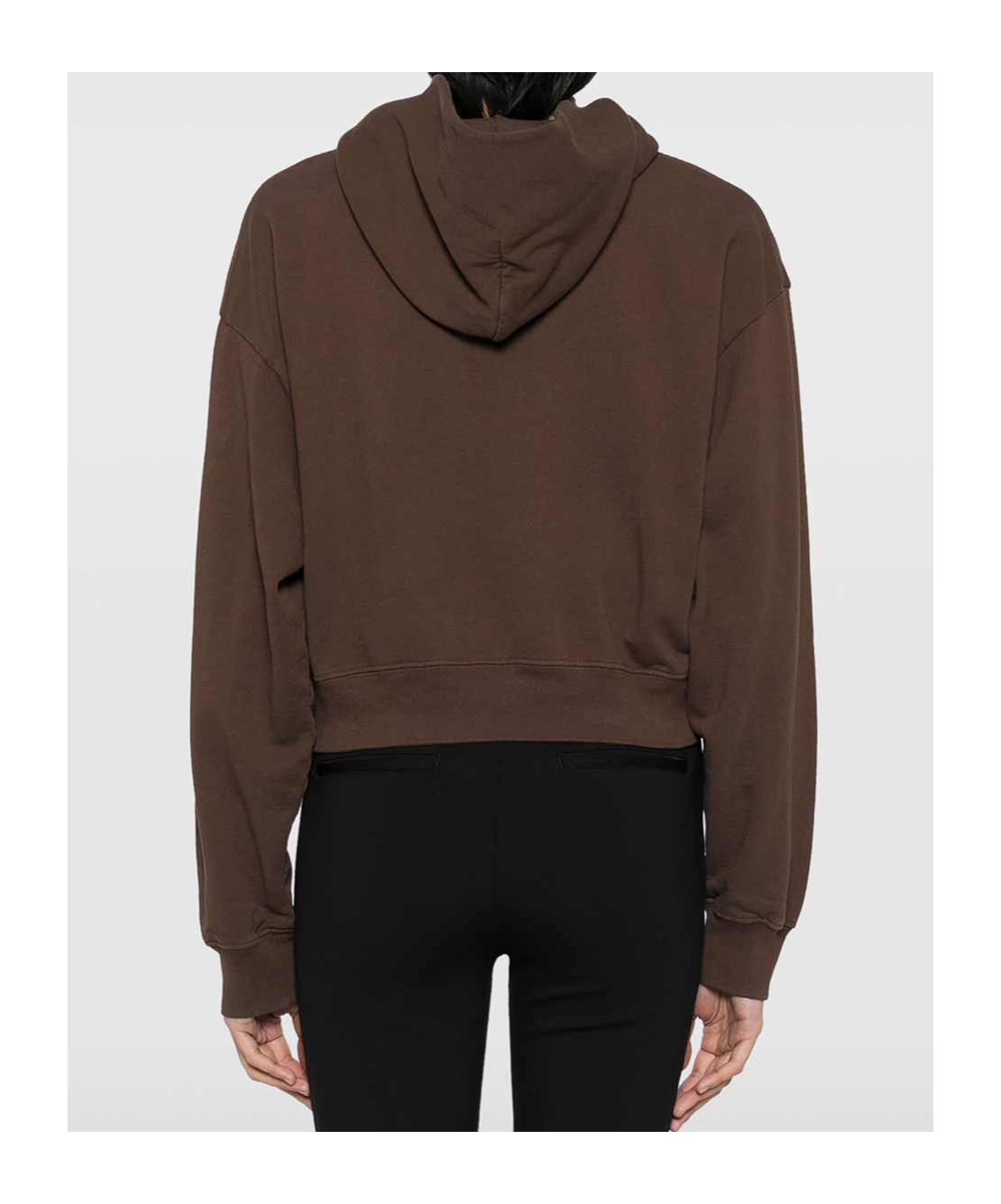 Sporty And Rich Womens Chocolate Brand-print Kangaroo-pocket Cotton-jersey Hoody In Brown