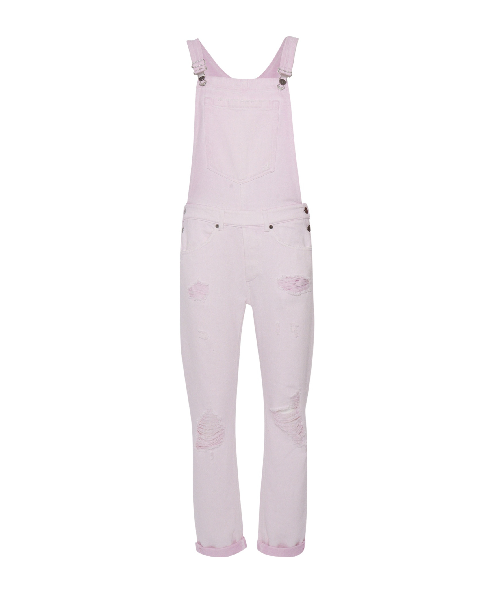 Dondup Five-pocket Denim Overalls In White