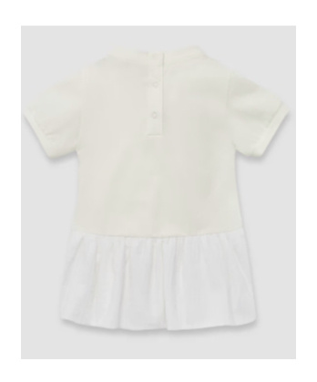 Moncler Robe Froncée En Coton In White