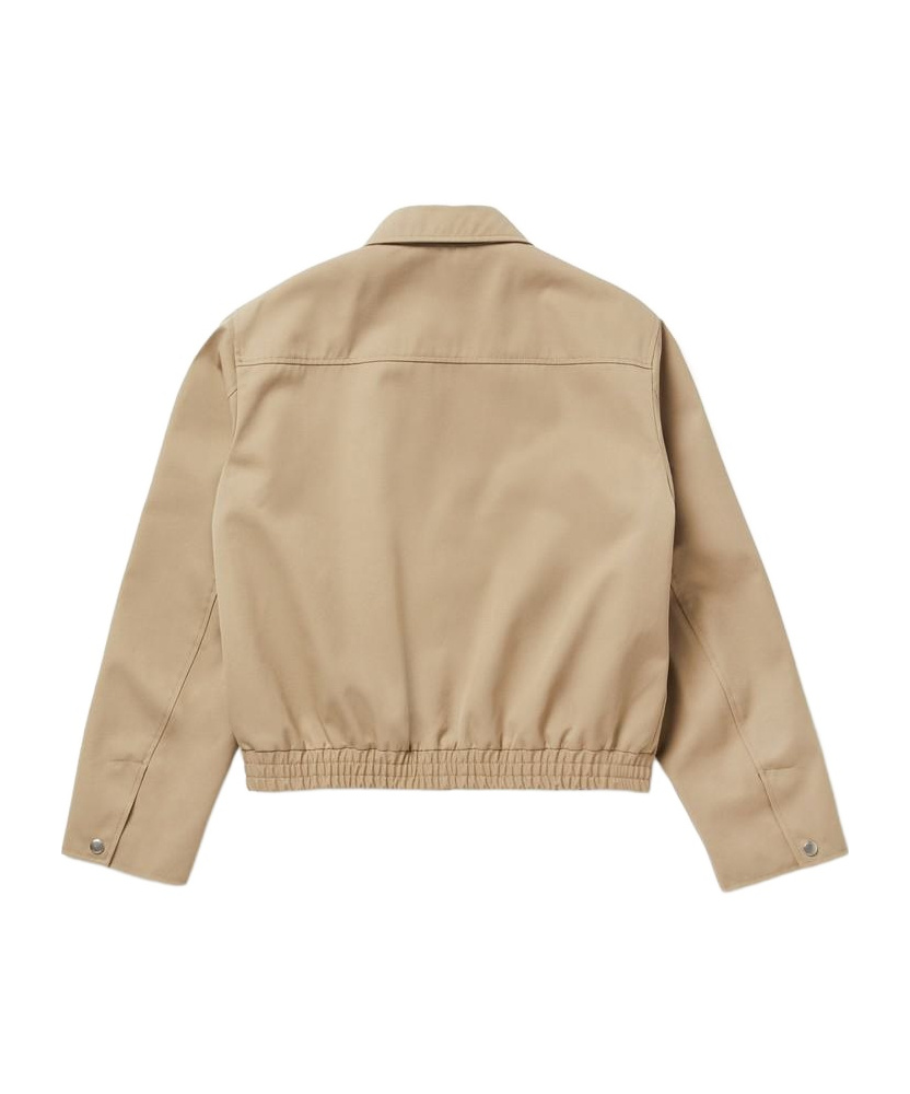 1989 Studio Logo Embroidered Zip-up Jacket In Beige