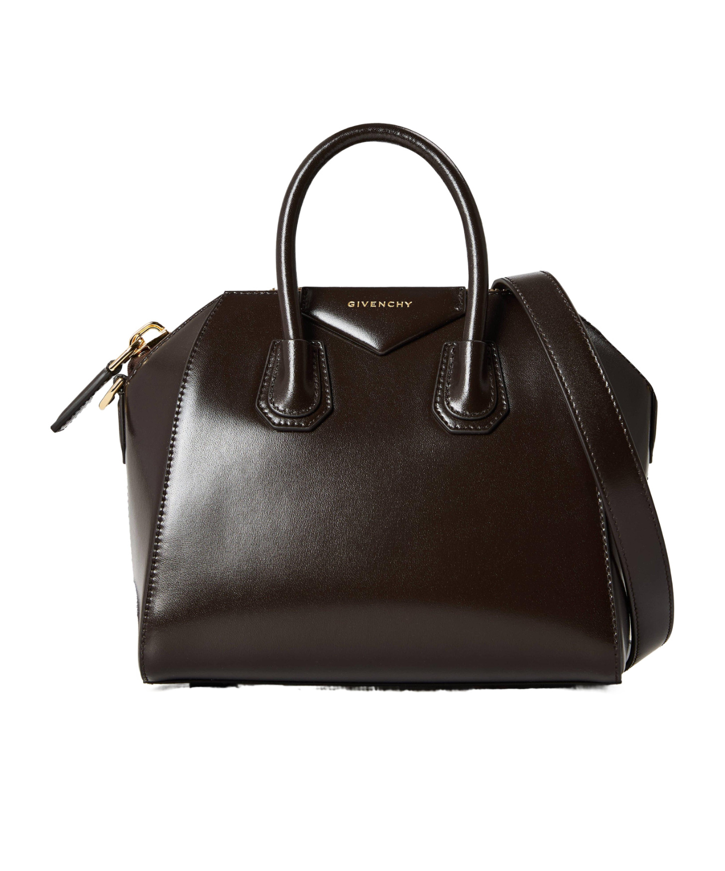 Givenchy Tophandle Crossbody Leather Bag In Chocolate-colored