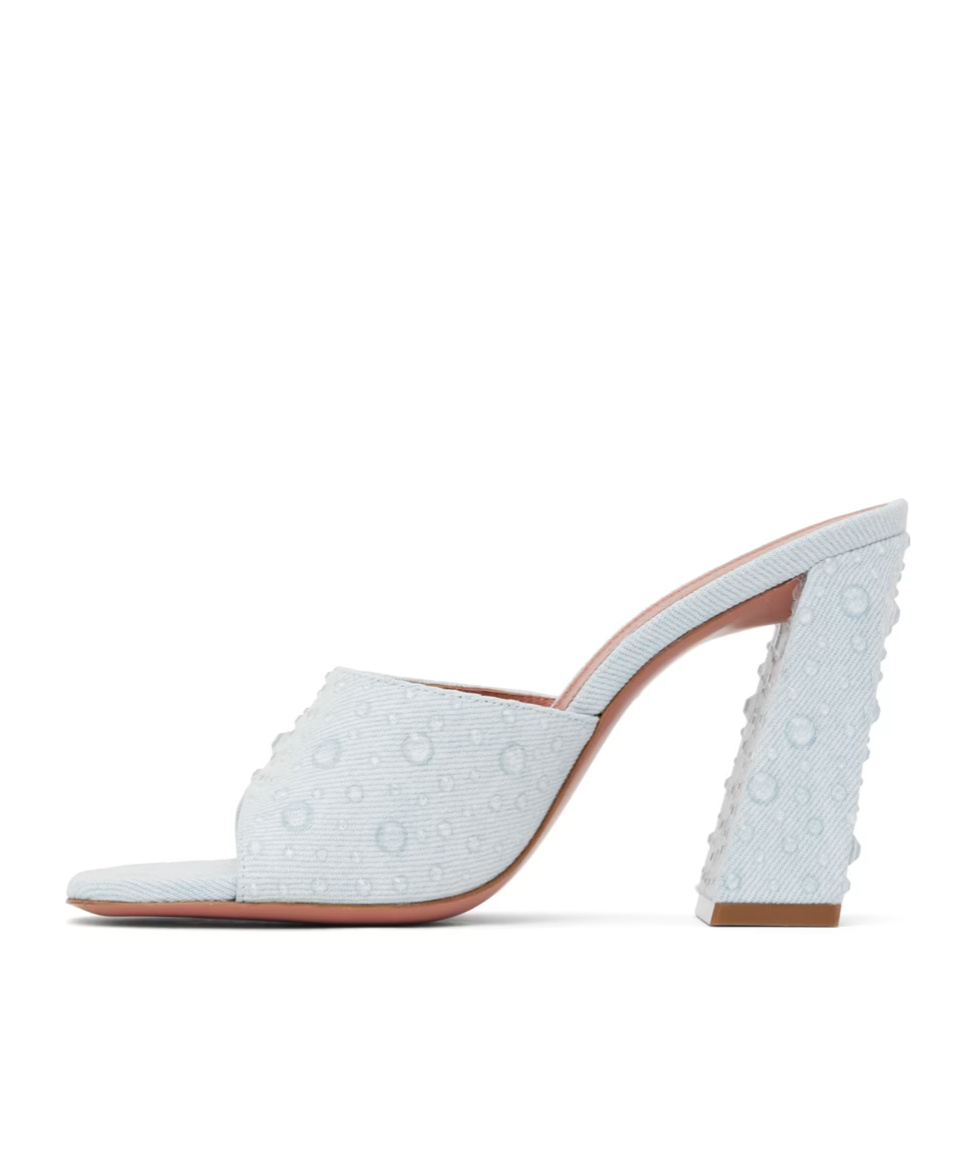AMINA MUADDI BRIGITTE CRYSTAL DECAL HIGH-HEELED SANDALS 
