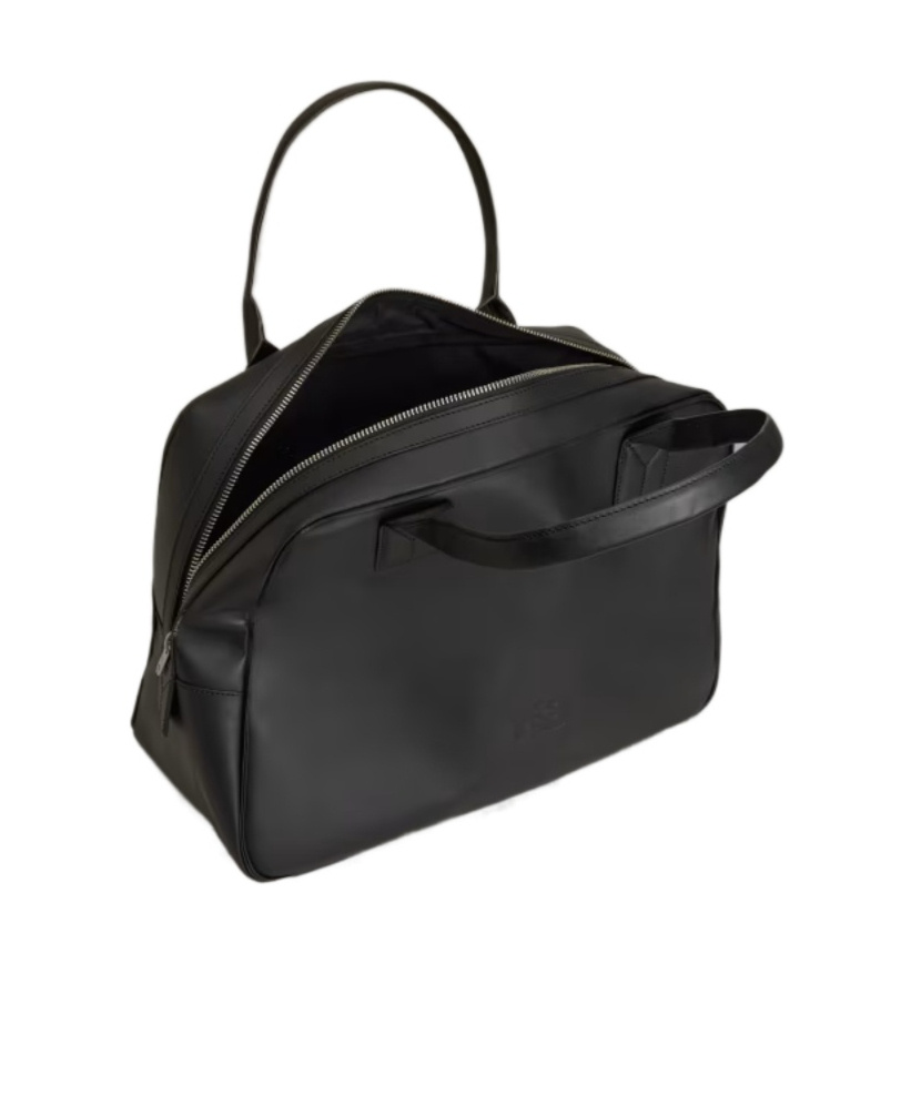 Y-3 Medium Debossed-logo Shoulder Bag In Black