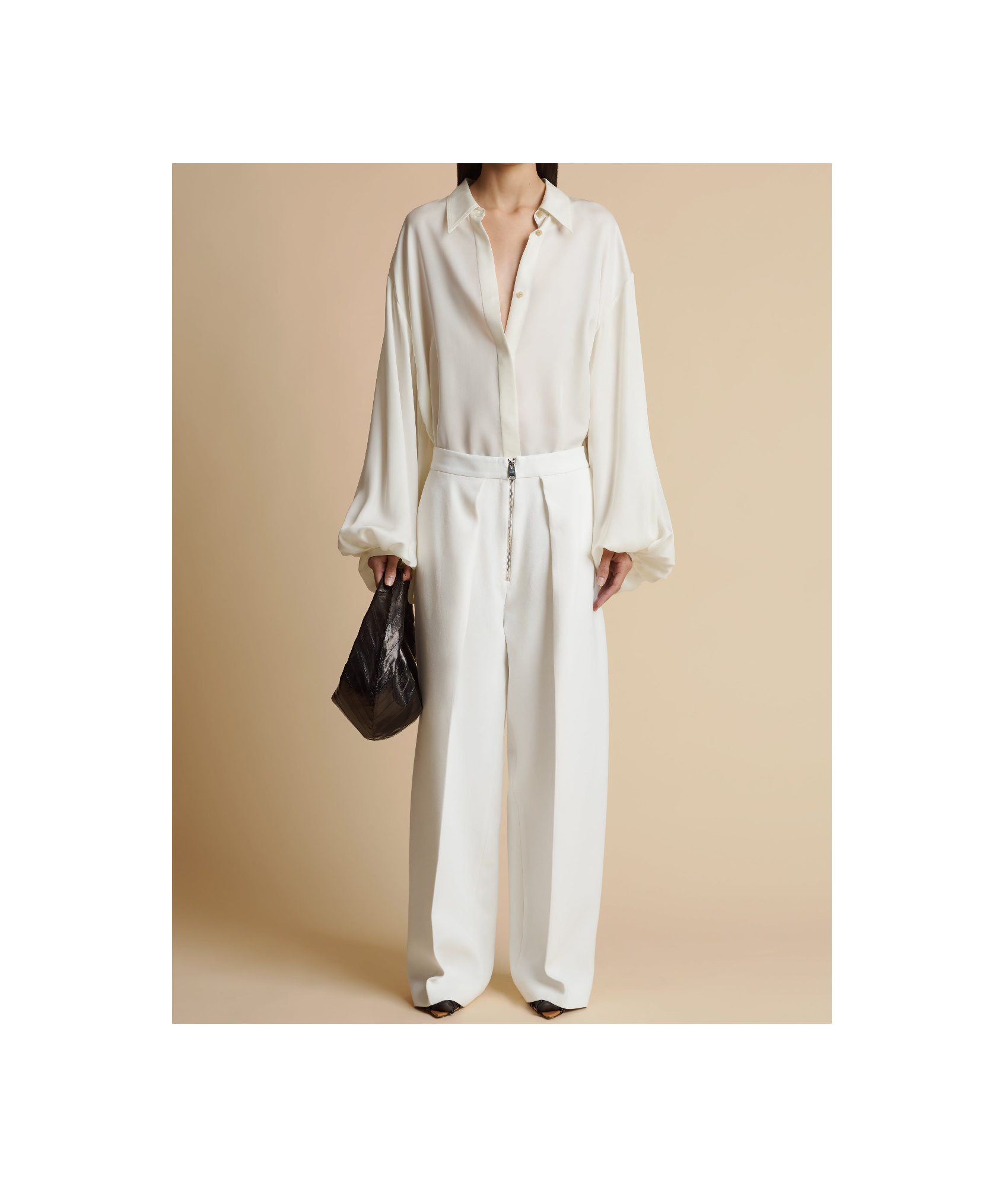 Khaite Bam Long-sleeved Shirt In Nude