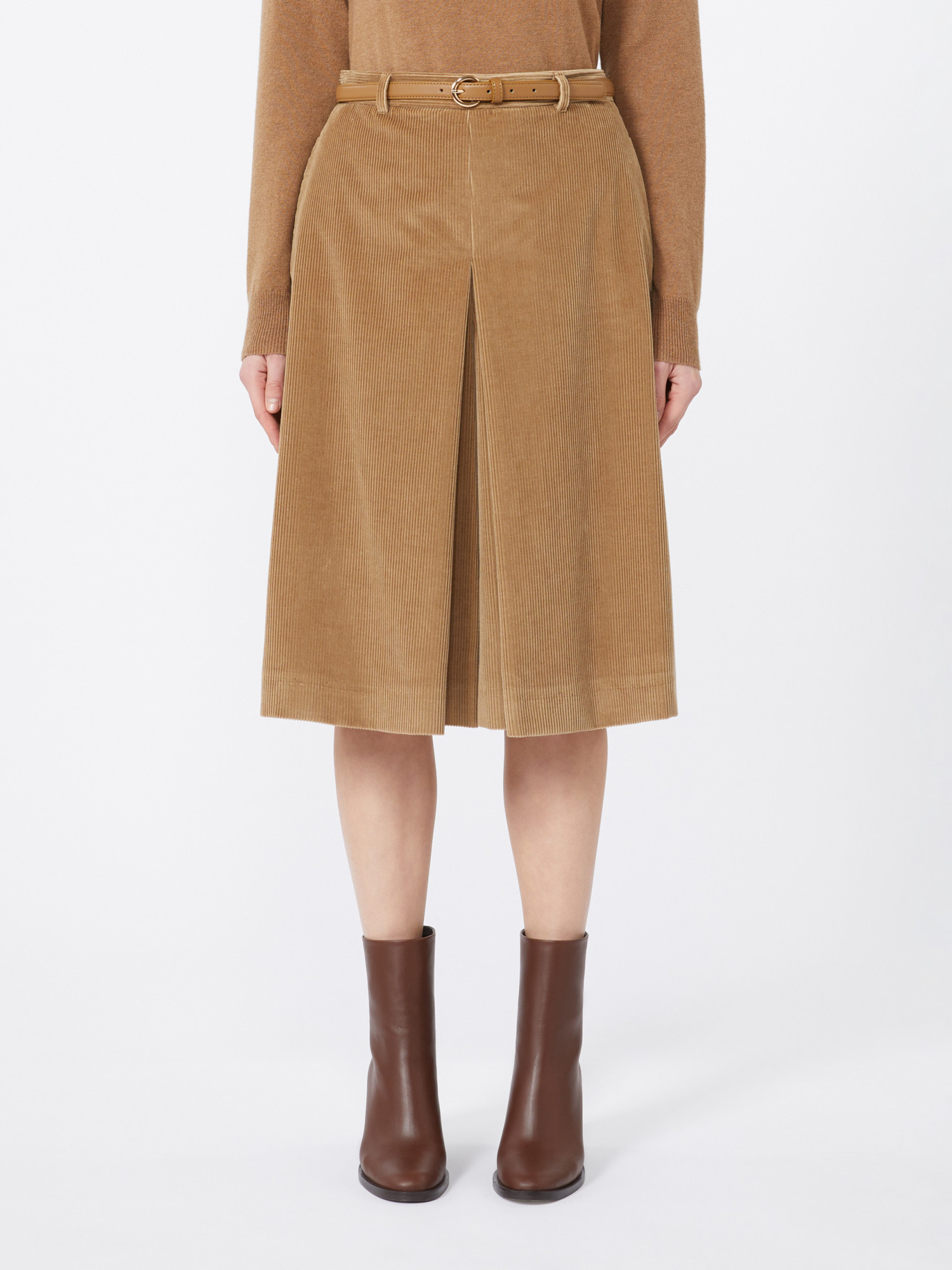 Max Mara Belt Loop Skirt In Brown