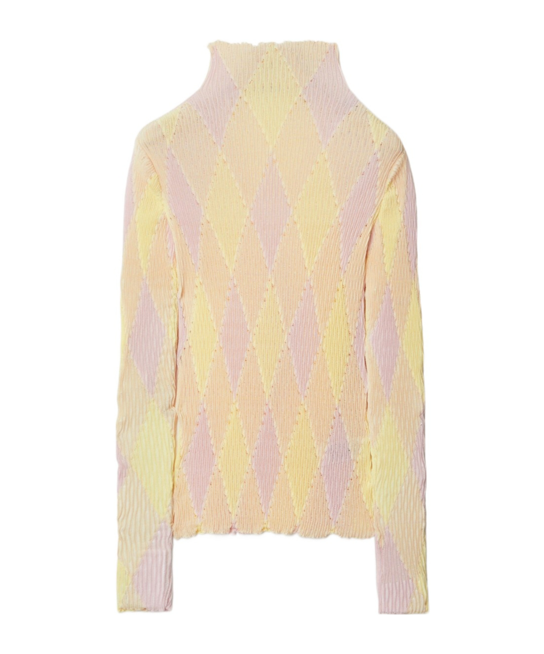 Shop Burberry High-neck Argyle Intarsia-knit Jumper In Nude