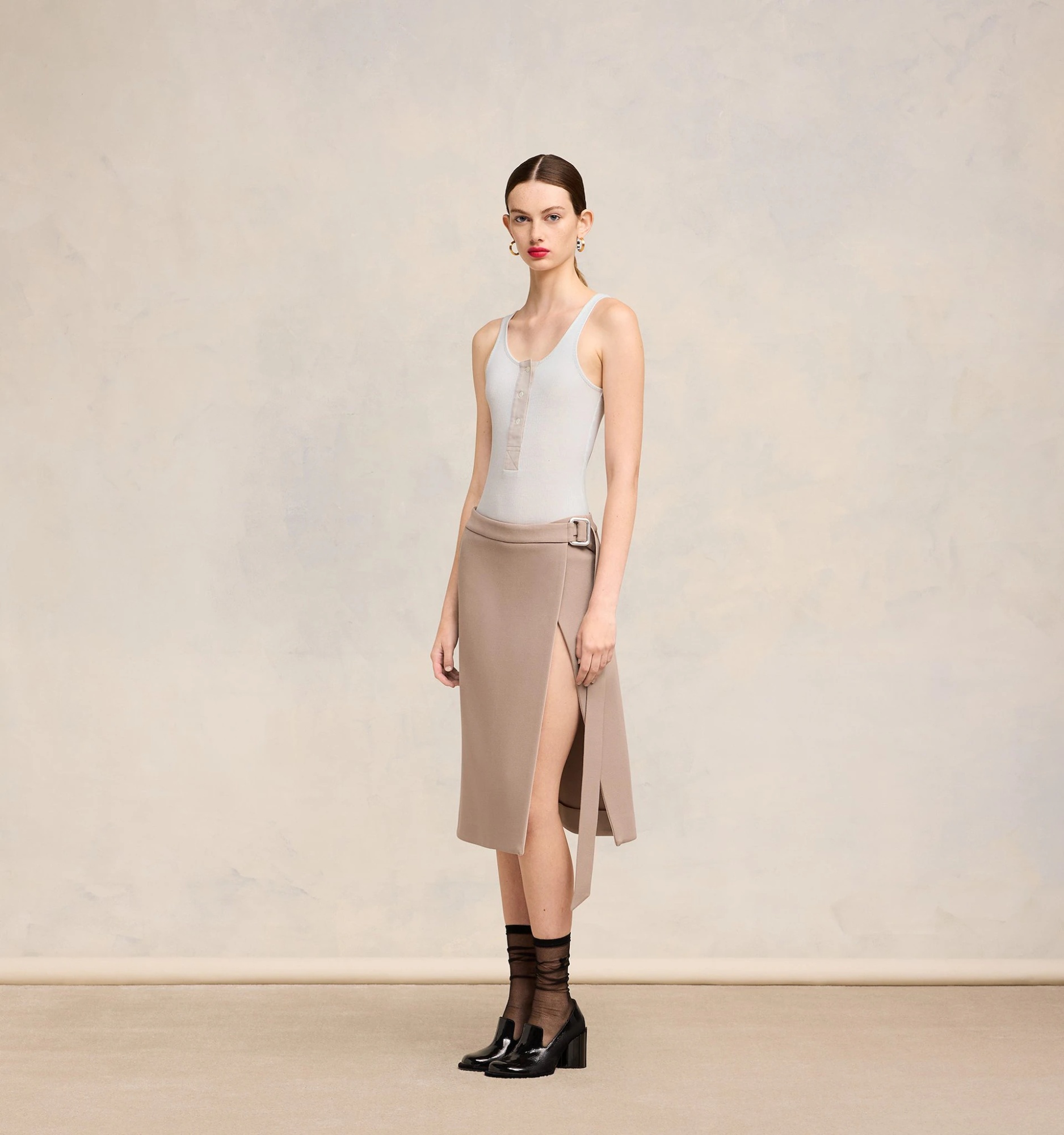 Ami Alexandre Mattiussi Button-front Cotton-rib Tank Top In White