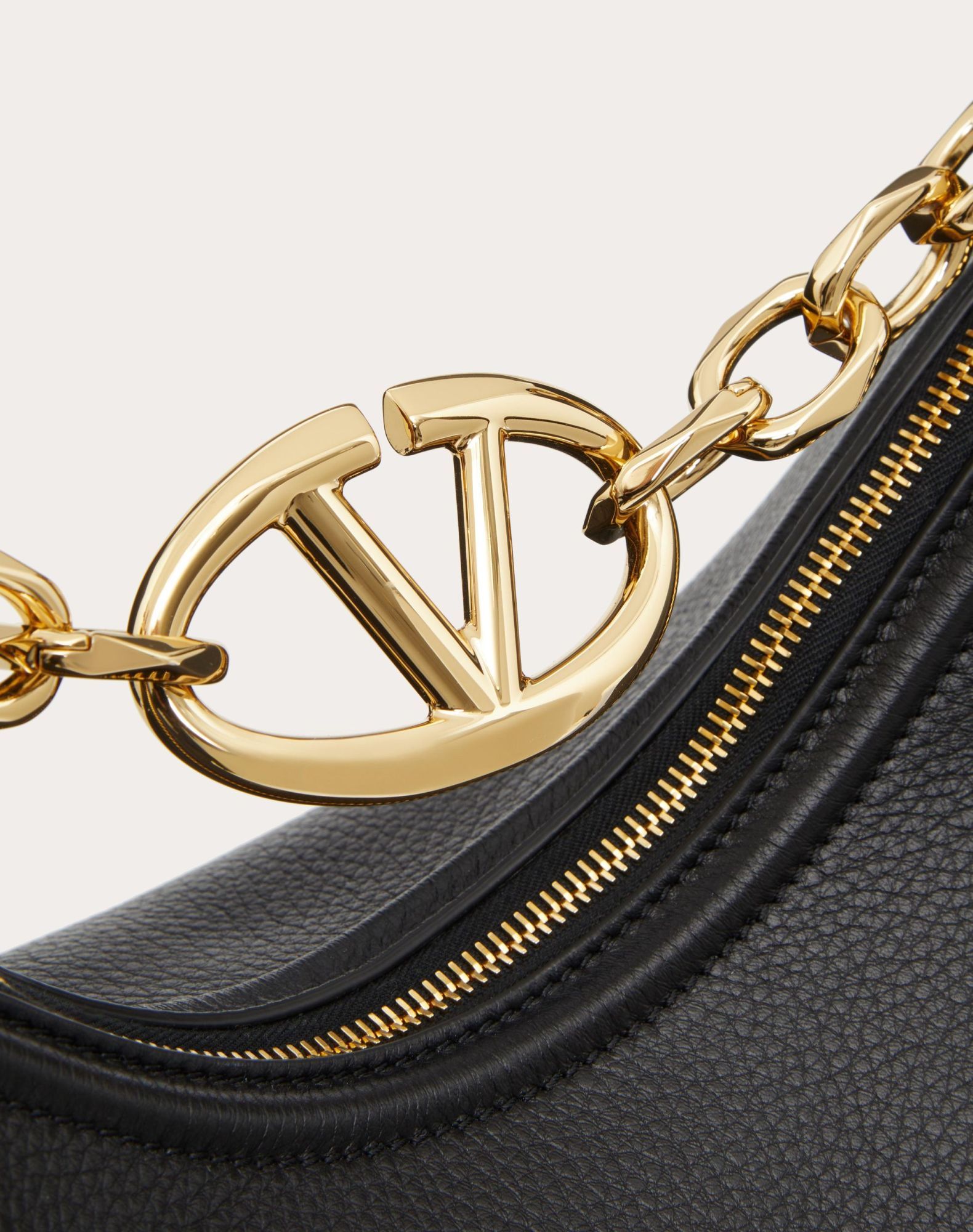 Valentino Vlogo Moon Medium Logo Wandering Bag In Black
